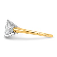14K Two-tone 2.50 Carat Lab Grown Diamond VS SI+ G+ Princess Complete Solitaire Engagement Ring view 3