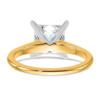 14K Two-tone 2.50 Carat Lab Grown Diamond VS SI+ G+ Princess Complete Solitaire Engagement Ring view 5