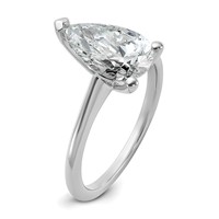 14K White Gold 2.50 Carat Certified Lab Grown Diamond VS+ F+ Pear Solitaire Complete Engagement Ring view 5