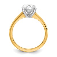 14K Two-tone 2.50 Carat Lab Grown Diamond VS SI+ G+ Pear Solitaire Complete Engagement Ring view 2