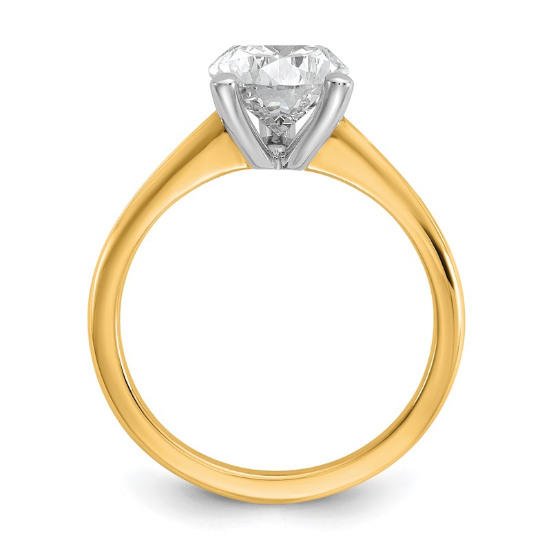 14k Two-tone 2 1/2 carat Lab Grown Diamond VS+ F+ Pear Solitare Complete Engagement Ring