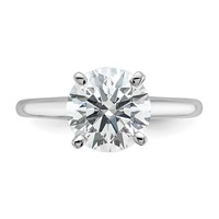 14K White Gold 2.50 Carat Lab Grown Diamond VS SI+ G+ Round Complete Solitaire Engagement Ring view 4