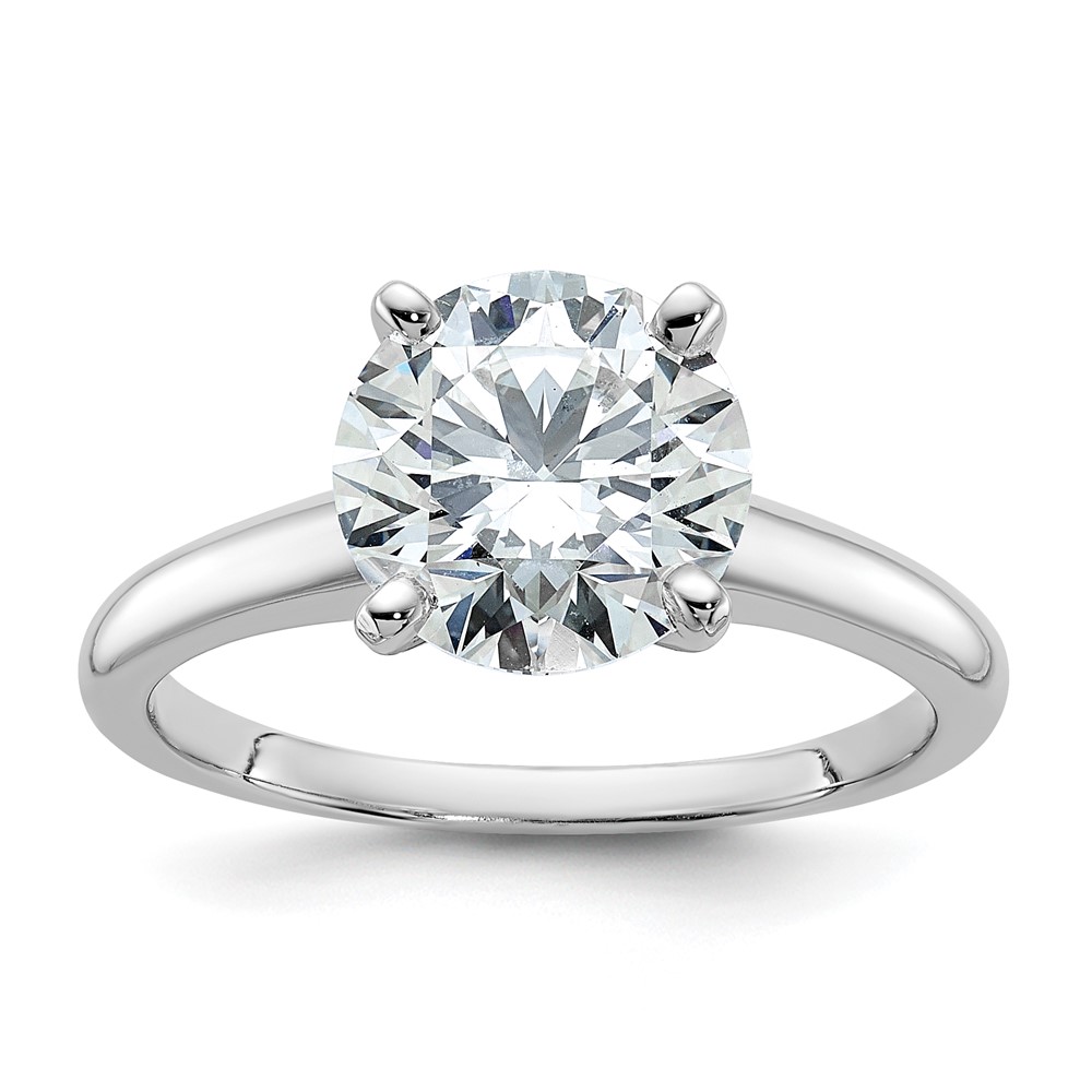 14K White Gold 2.50 Carat Lab Grown Diamond VS SI+ G+ Round Complete Solitaire Engagement Ring