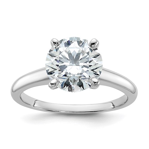 14K White Gold 2.50 Carat Certified Lab Grown Diamond VS+ F+ Round Complete Solitaire Engagement Ring