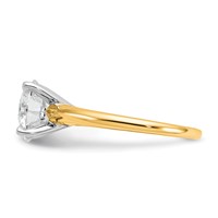 14K Two-Tone 2.50 Carat Lab Grown Diamond VS+ F+ Round Complete Solitaire Engagement Ring view 3
