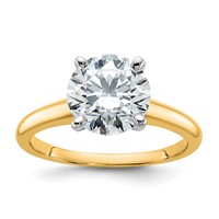 14K Two-Tone 2.50 Carat Lab Grown Diamond VS+ F+ Round Complete Solitaire Engagement Ring view 1