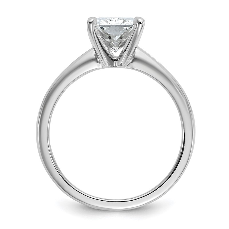 14k White Gold 2 1/2 carat Lab Grown Diamond VS+ F+ Radiant Solitare Complete Engagement Ring