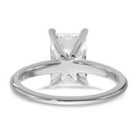 14K White Gold 2.50 Carat Certified Lab Grown Diamond VS+ F+ Radiant Solitaire Complete Engagement Ring view 5