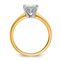 14K Two-tone 2.50 Carat Certified Lab Grown Diamond VS SI+ G+ Radiant Solitaire Complete Engagement Ring view 2