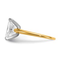 14K Two-tone 2.50 Carat Certified Lab Grown Diamond VS SI+ G+ Radiant Solitaire Complete Engagement Ring view 3
