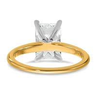 14K Two-tone 2.50 Carat Certified Lab Grown Diamond VS SI+ G+ Radiant Solitaire Complete Engagement Ring view 5