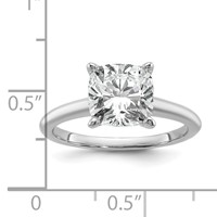 14K White Gold 3 Carat Certified Lab Grown Diamond VS SI+ G+ Cushion Complete Solitaire Engagement Ring view 2
