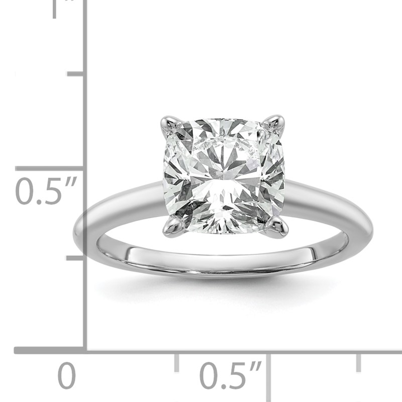14k White Gold 4 carat Certified Lab Grown Diamond VS+ F+ Cushion Complete Solitare Engagement Ring