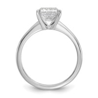 14K White Gold 3 Carat Lab Grown Diamond VS SI+ G+ Emerald Solitaire Complete Engagement Ring view 2