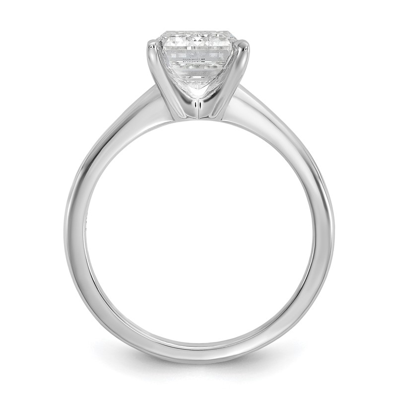 14k White Gold 3 carat Lab Grown Diamond VS+ F+ Emerald Solitare Complete Engagement Ring