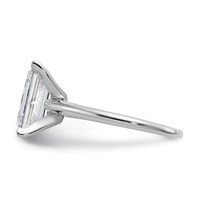 14K White Gold 3 Carat Lab Grown Diamond VS SI+ G+ Emerald Solitaire Complete Engagement Ring view 3