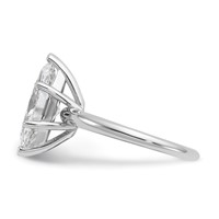 14K White Gold 3 Carat Lab Grown Diamond VS SI+ G+ Marquise Solitaire Complete Engagement Ring view 3