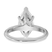14K White Gold 3 Carat Lab Grown Diamond VS SI+ G+ Marquise Solitaire Complete Engagement Ring view 5