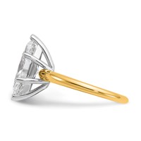 14K Two-tone 3 Carat Lab Grown Diamond VS SI+ G+ Marquise Solitaire Complete Engagement Ring view 3