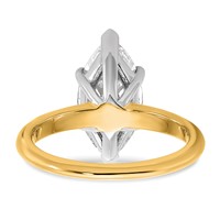 14K Two-tone 3 Carat Lab Grown Diamond VS SI+ G+ Marquise Solitaire Complete Engagement Ring view 5