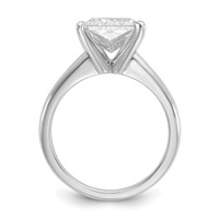 14K White Gold 3 Carat Certified Lab Grown Diamond VS+ F+ Oval Complete Solitaire Engagement Ring view 2