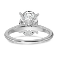 14K White Gold 3 Carat Certified Lab Grown Diamond VS+ F+ Oval Complete Solitaire Engagement Ring view 5