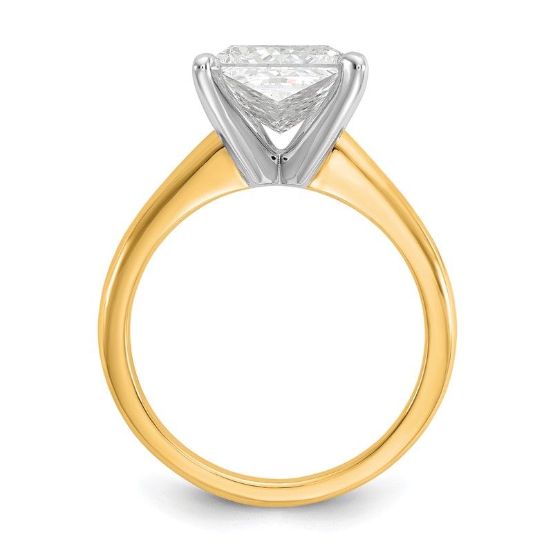 14k Two-Tone 3 carat Certified Lab Grown Diamond VS/SI+ G+ Oval Complete Solitaire Engagement Ring
