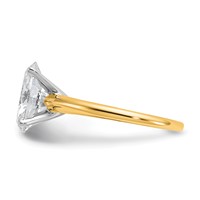 14K Two-Tone 3 Carat Certified Lab Grown Diamond VS SI+ G+ Oval Complete Solitaire Engagement Ring view 3