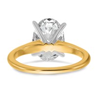 14K Two-Tone 3 Carat Certified Lab Grown Diamond VS SI+ G+ Oval Complete Solitaire Engagement Ring view 5