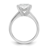 14K White Gold 3 Carat Certified Lab Grown Diamond VS+ F+ Princess Complete Solitaire Engagement Ring view 2