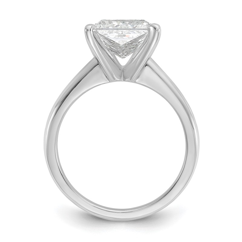 14k White Gold 3 carat Lab Grown Diamond VS/SI+ G+ Princess Complete Solitare Engagement Ring