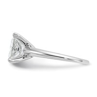 14K White Gold 3 Carat Certified Lab Grown Diamond VS+ F+ Princess Complete Solitaire Engagement Ring view 3