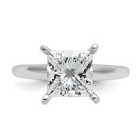 14K White Gold 3 Carat Certified Lab Grown Diamond VS+ F+ Princess Complete Solitaire Engagement Ring view 4