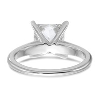 14K White Gold 3 Carat Certified Lab Grown Diamond VS+ F+ Princess Complete Solitaire Engagement Ring view 5