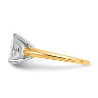 14K Two-tone 3 Carat Lab Grown Diamond VS+ F+ Princess Complete Solitaire Engagement Ring view 3