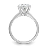 14K White Gold 3 Carat Lab Grown Diamond VS+ F+ Pear Solitaire Complete Engagement Ring view 2