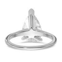 14K White Gold 3 Carat Lab Grown Diamond VS+ F+ Pear Solitaire Complete Engagement Ring view 5