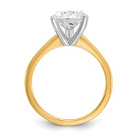 14K Two-tone 3 Carat Certified Lab Grown Diamond VS SI+ G+ Pear Solitaire Complete Engagement Ring view 2