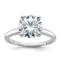 14K White Gold 3 Carat Lab Grown Diamond VS SI+ G+ Round Complete Solitaire Engagement Ring view 1
