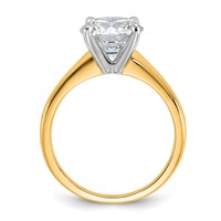 14K Two-Tone 3 Carat Certified Lab Grown Diamond VS+ F+ Round Complete Solitaire Engagement Ring view 2