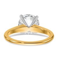 14K Two-Tone 3 Carat Certified Lab Grown Diamond VS+ F+ Round Complete Solitaire Engagement Ring view 5