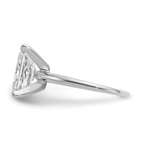 14K White Gold 3 Carat Lab Grown Diamond VS SI+ G+ Radiant Solitaire Complete Engagement Ring view 3