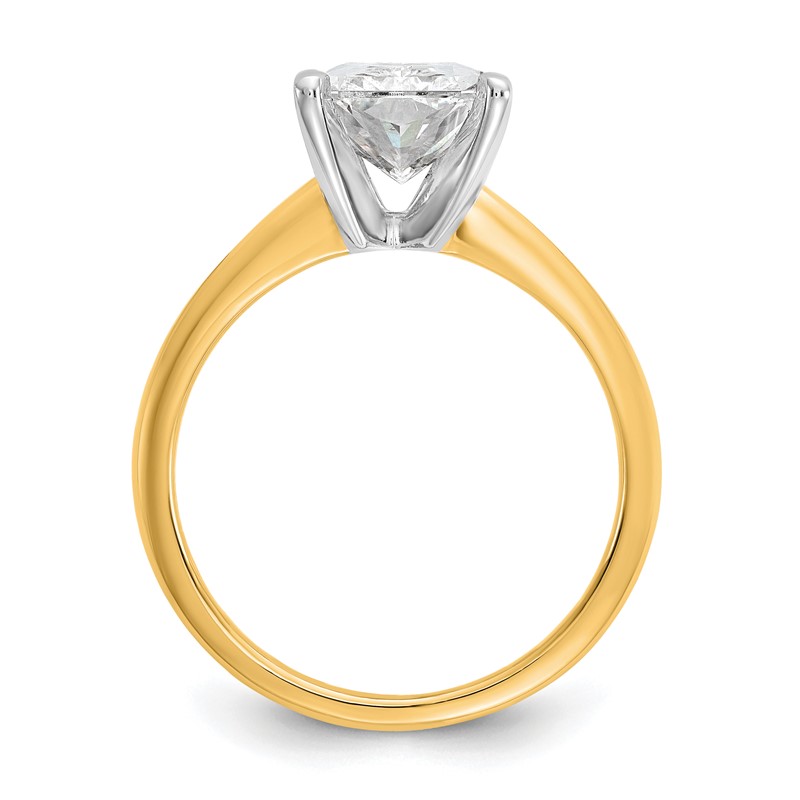 14k Two-tone 3 carat Lab Grown Diamond VS+ F+ Radiant Solitare Complete Engagement Ring