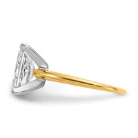 14K Two-tone 3 Carat Lab Grown Diamond VS+ F+ Radiant Solitaire Complete Engagement Ring view 3
