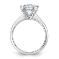 14K White Gold 4 Carat Certified Lab Grown Diamond VS SI+ G+ Cushion Complete Solitaire Engagement Ring view 2