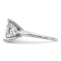 14K White Gold 4 Carat Certified Lab Grown Diamond VS SI+ G+ Cushion Complete Solitaire Engagement Ring view 3