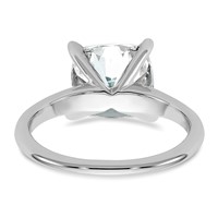 14K White Gold 4 Carat Certified Lab Grown Diamond VS SI+ G+ Cushion Complete Solitaire Engagement Ring view 5