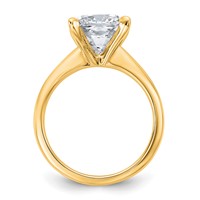 14K Two-tone 4 Carat Certified Lab Grown Diamond VS SI+ G+ Cushion Complete Solitaire Engagement Ring view 2