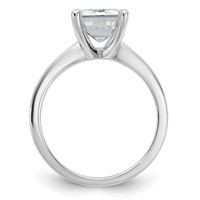 14K White Gold 4 Carat Certified Lab Grown Diamond VS+ F+ Emerald Solitaire Complete Engagement Ring view 2