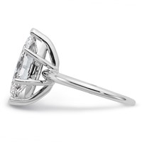 14K White Gold 4 Carat Certified Lab Grown Diamond VS+ F+ Marquise Solitaire Complete Engagement Ring view 3